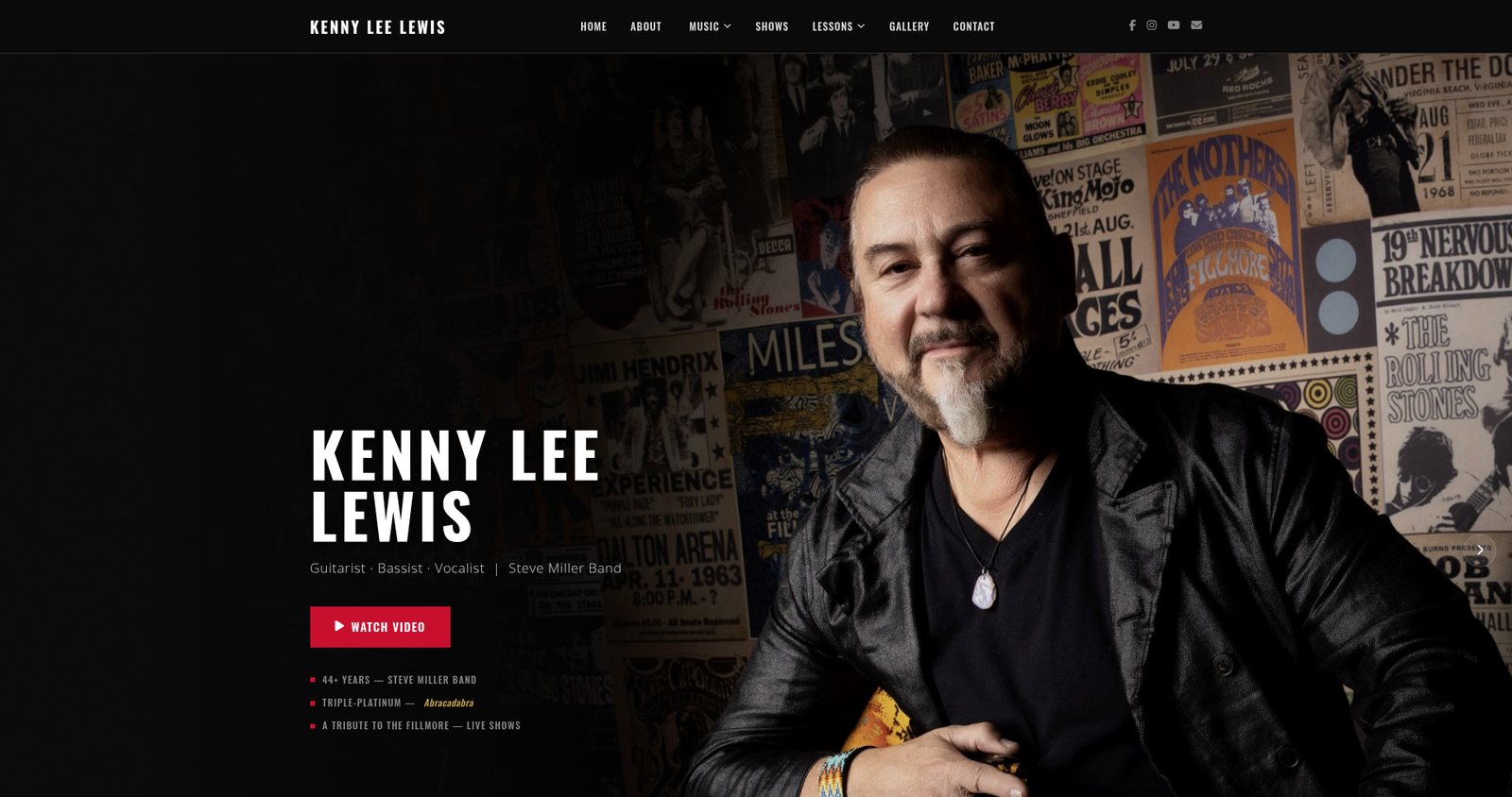 Kenny Lee Lewis website homepage