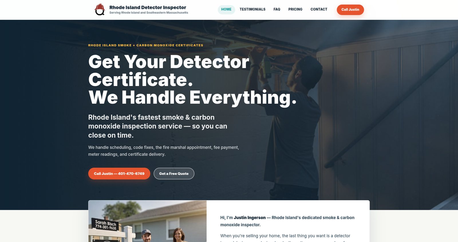 RI Detector Inspector website homepage
