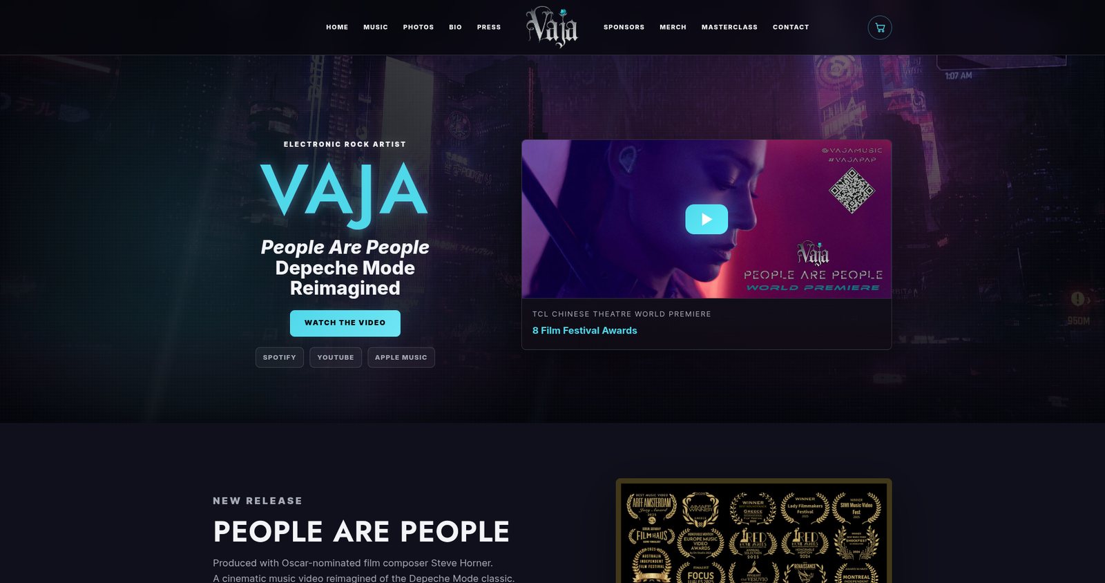 Vaja website homepage